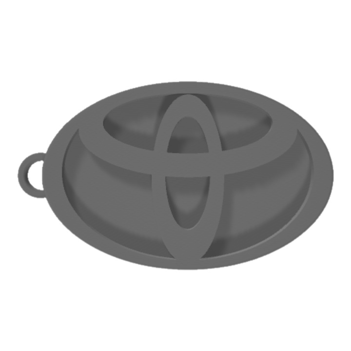 Breloc chei, "TOYOTA", 65 X 39 mm argintiu