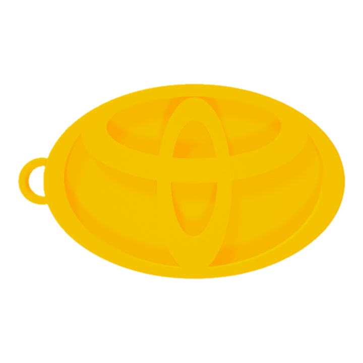 Breloc chei, "TOYOTA", 65 X 39 mm galben