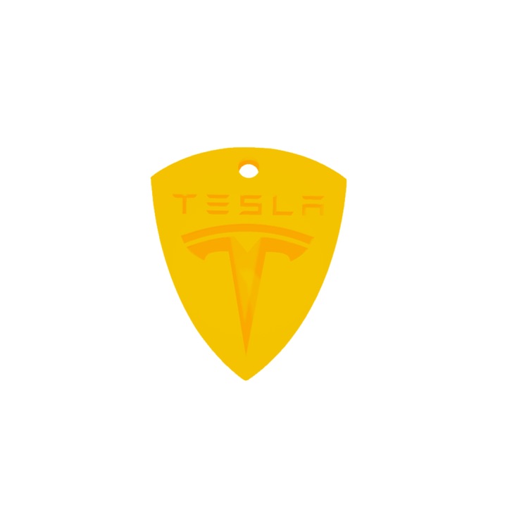 Breloc chei, "TESLA", galben 60 X 50 mm