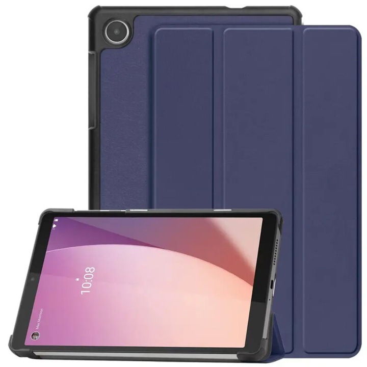 Lenovo Tab M8 Gen 4 8.0", FoldPro, ökológiai bőr, kék kompatibilis flip védőburkolat