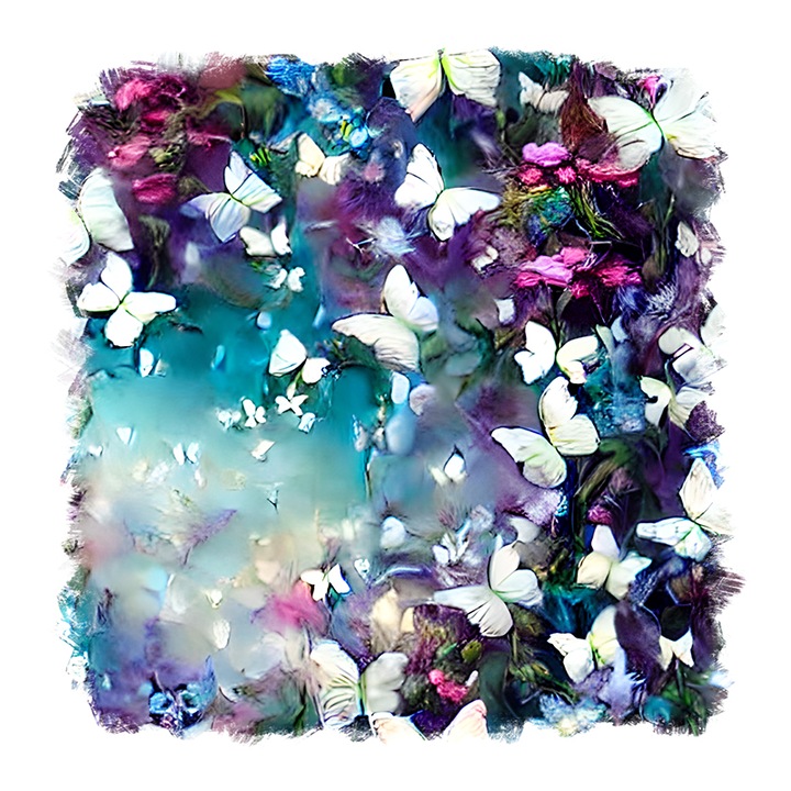 Sticker decorativ, Fluturi, Albastru, 55 cm, 9476ST