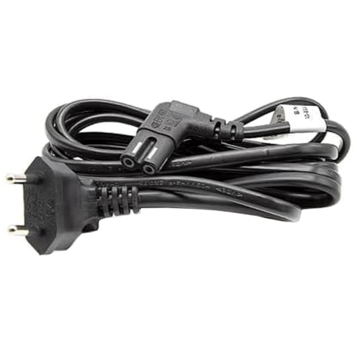 Cablu alimentare Euro C7, unghi de 90 grade, compatibil cu TV LED, 1.5 metri, 2.5A, negru