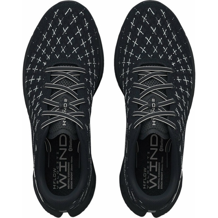 Pantofi sport barbati, Under Armour, Cauciuc, Negru/Gri, 45 EU