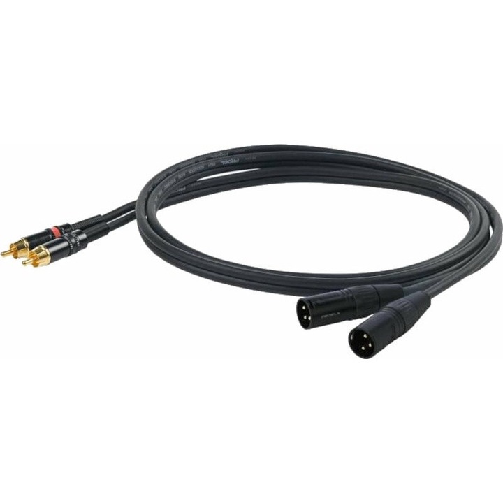 Audiokábel, Proel, 3 m, Fekete