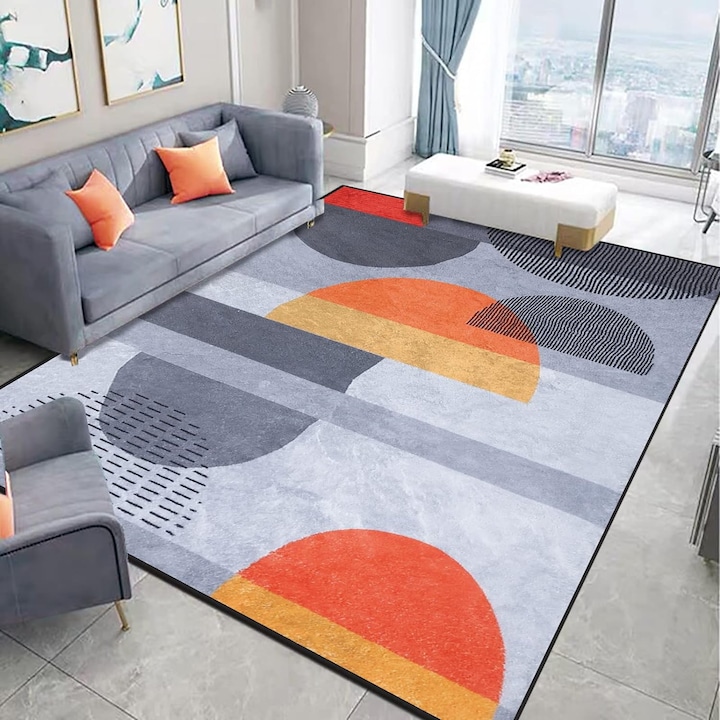 Öko-Tex minősítésű, rövid puha szálas szőnyeg nappaliba, csúszásgátló, mosható, nagy, 160 x 230 cm, hálószobába, szürke, kiváló minőségű