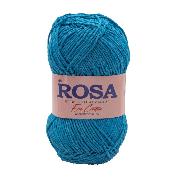 Rosa Eco Cotton 7522 kötőfonal orsó, 100% újrahasznosított pamut, 100 gr, cerulean kék