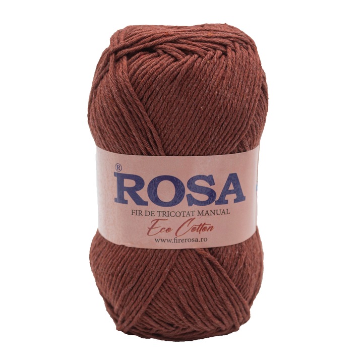 Bobina fir tricotat Rosa Eco Cotton 7530, 100% bumbac reciclat, 100 gr, maro
