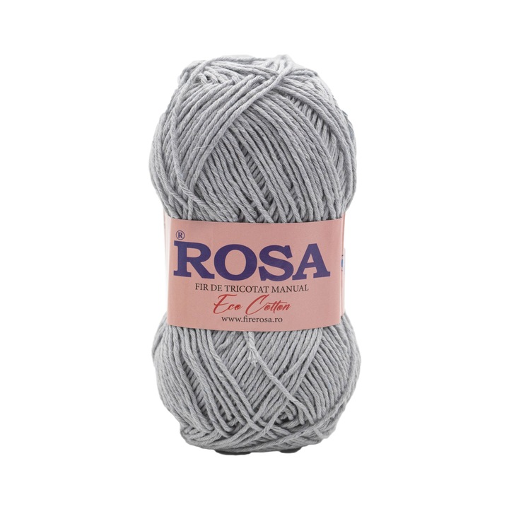 Rosa Eco Cotton 7516 kötőfonal orsó, 100% újrahasznosított pamut, 100 gr, világosszürke