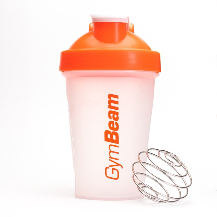 Shaker Blend Bottle transparent-portocaliu, GymBeam, 400 ml