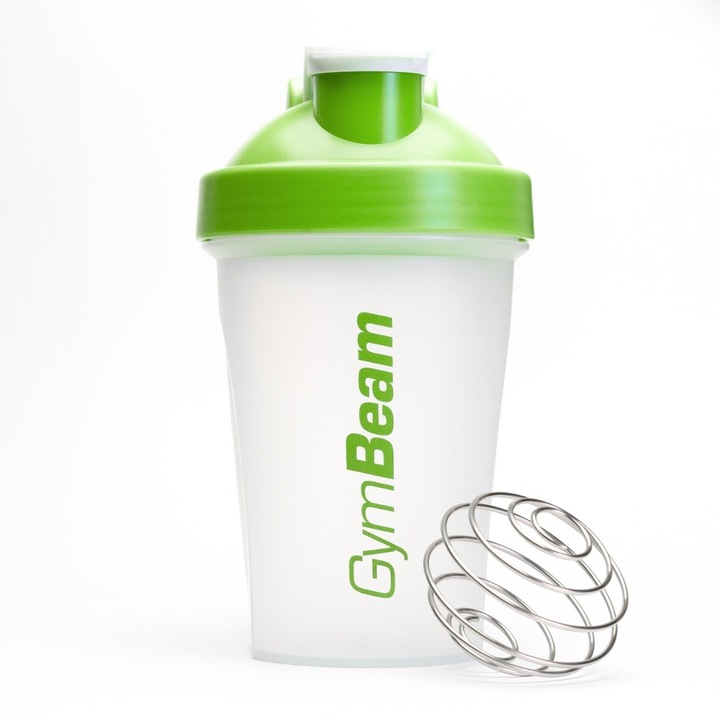 Shaker Blend Bottle transparent-verde, GymBeam, 400 ml