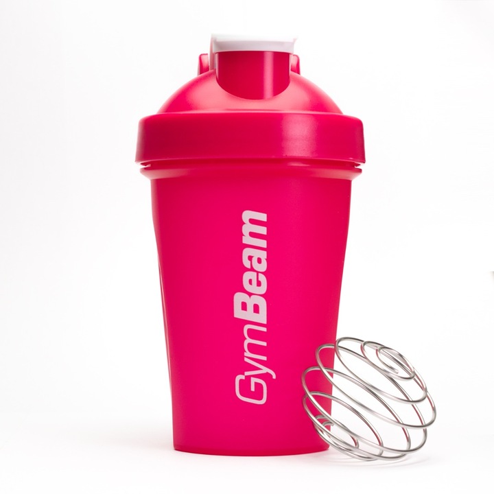 Shaker Blender Bottle Pink, GymBeam, 400 ml