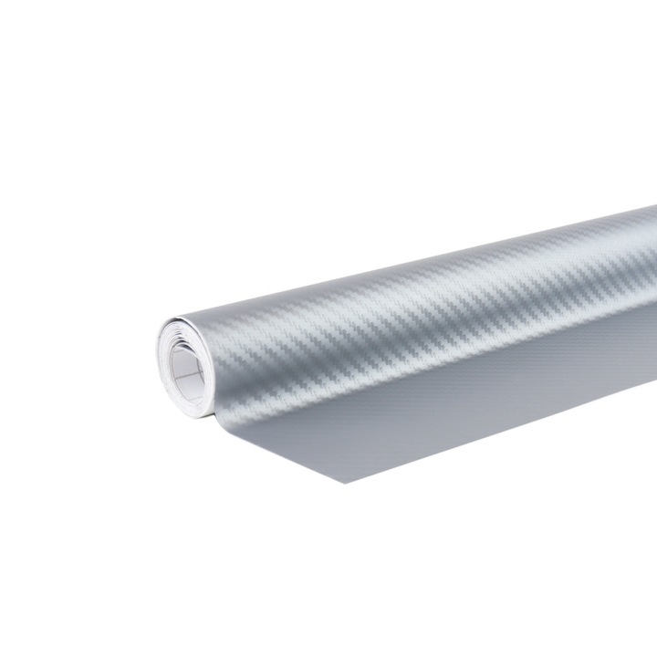 Folie autocolant Argintiu Carbon 30cm x 150cm
