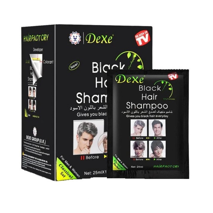 Set Sampon colorant Dexe Black Hair Shampoo 10x 25ml