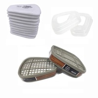 Set Filtre 3M, 2 Filtre A1 6001 cu Particule Anti-gaz, Vapori de Vopsea si Noxe, 10 Filtre de Bumbac, 2 Capace Plastic, Pentru Masca 3M 6200, Pentru Protectie Respiratorie
