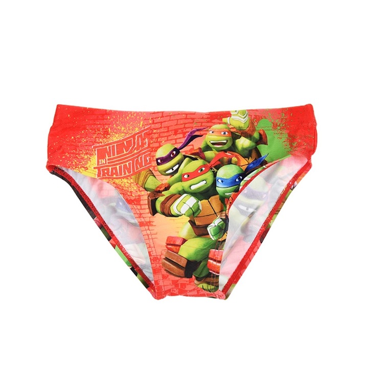 Slip de baie Testoasele Ninja rosu, Rosu / Multicolor