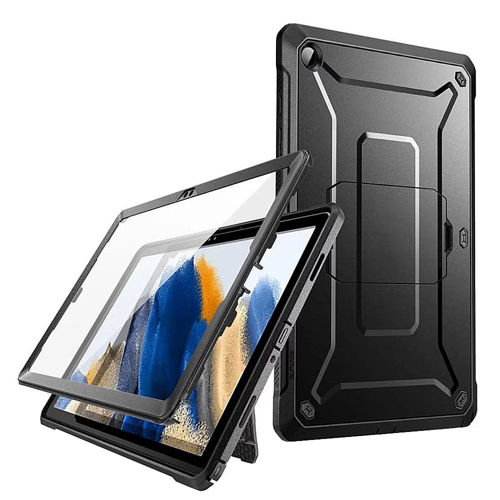 Husa tableta 360 din Poliuretan Termoplastic si Policarbonat pentru Samsung Galaxy Tab A9 Plus, Armura Speciala, Shock Resistant, Kickstand, Protectie Mufa Incarcare, Negru