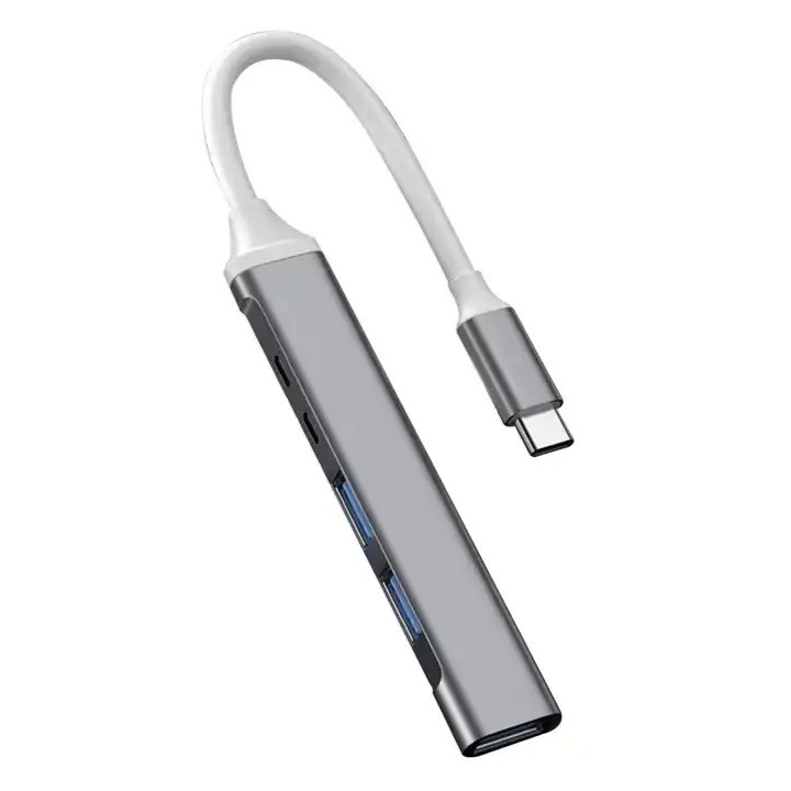 Hub USB conexiune tip C cu 5 porturi ( USB C PD 100W, USB C, 2XUSB 2.0, USB 3.0) si incarcare pana la 100W