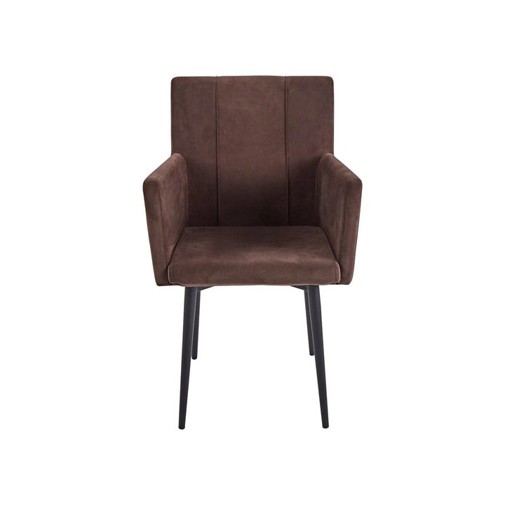 Scaun Monaco din stofa, maro inchis, 50 x 59 x 91 cm