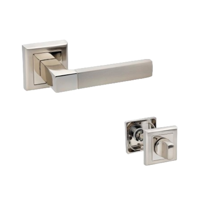 Maner usa interior STRICTO A-67-30 crom satinat cu rozeta de WC