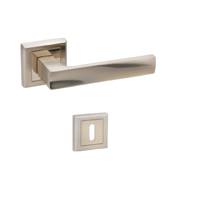 Maner usa interior LIMPO A-65-30 crom satinat cu rozeta de cheie