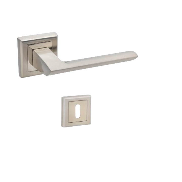 Maner usa interior ASPECTO A-64-30 crom satinat cu rozeta de cheie