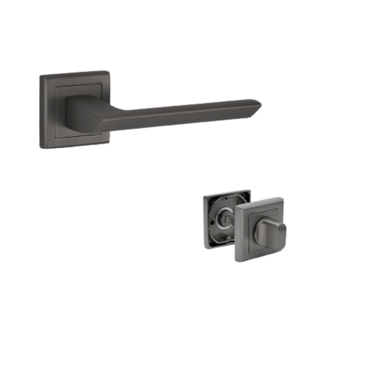 Maner usa interior ASPECTO A-64-30 antracit cu rozeta de WC