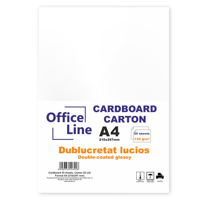 Carton A4 130gr Dublucretat lucios top 25 coli