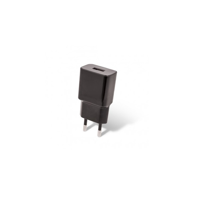 Hálózati töltőfej + Type-C adatkábel, 5V / 2.4A / 12W, fekete, Setty