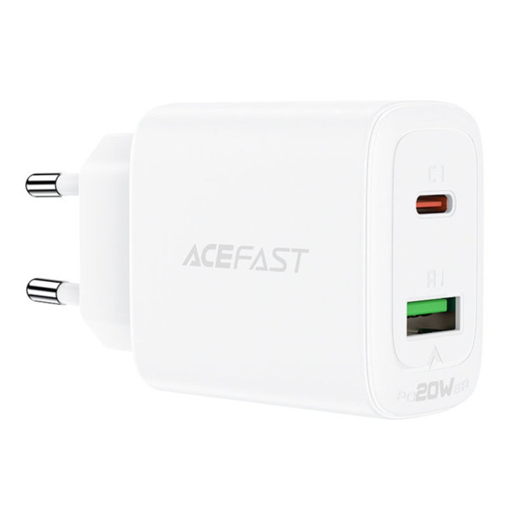 Hálózati töltő 1xUSB / 1xUSB-C 20W Acefast fehér