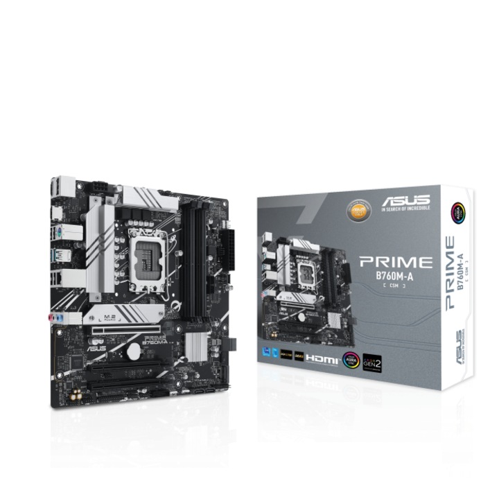 Дънна платка ASUS PRIME B760M-A-CSM DDR5, LGA 1700, mATX