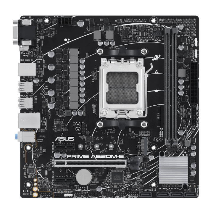 Placa de baza ASUS PRIME A620M-E, AM5, mATX, DDR5, AMD A620