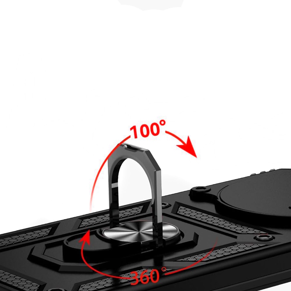 Honor Magic6 Lite tok 360 Daden® forgógyűrűvel, Hibrid Anti-Shock,  Csúsztató a kamera védelméhez, Fekete