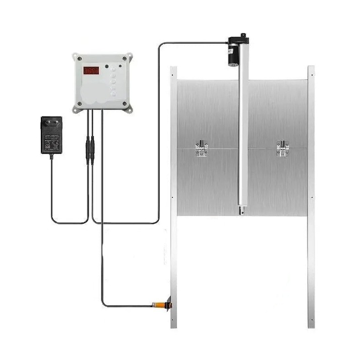 Отварачка за врата за домашни любимци Сензор за светлина Дистанционно управление ЕС щепсел 30x30 см сребро