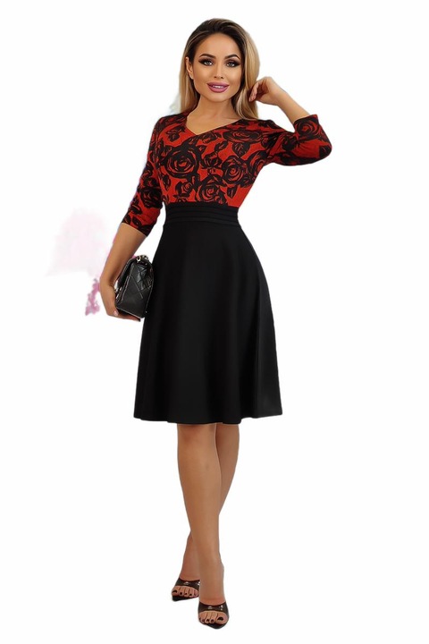 Rochie dama, WildFashion, Poliester, 293, Rosu/Negru