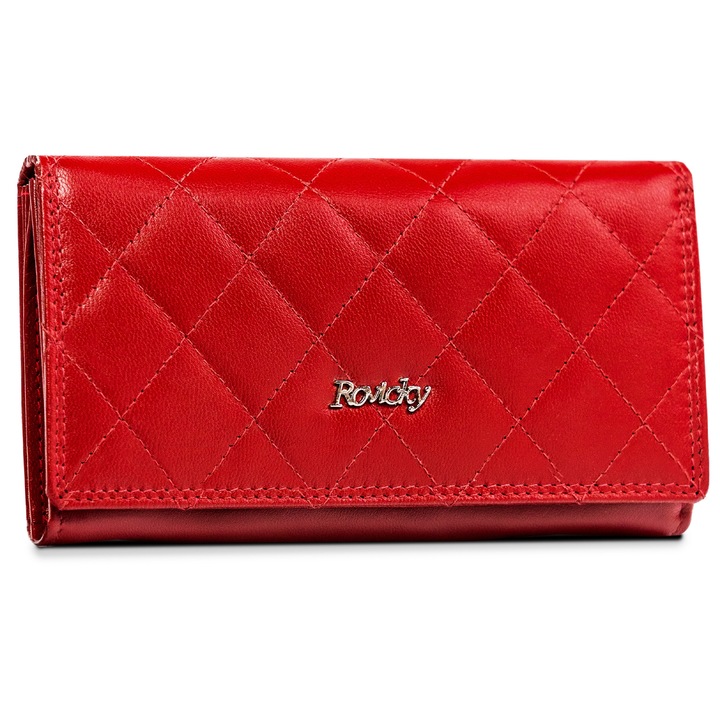 Дамски портфейл, Rovicky, R-RD-07-GCL, Червен, 9,5 х 16,5 х 3 см