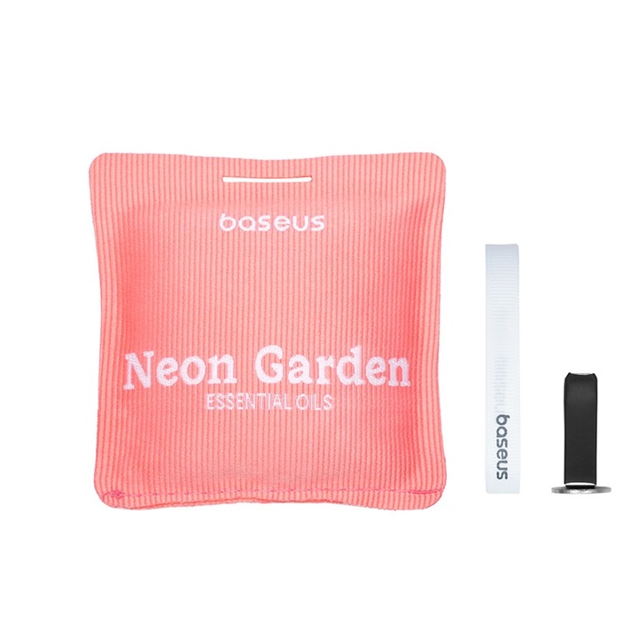Odorizant auto Baseus Margaret Series, Neon Garden, dimensiune 70*70mm, roz