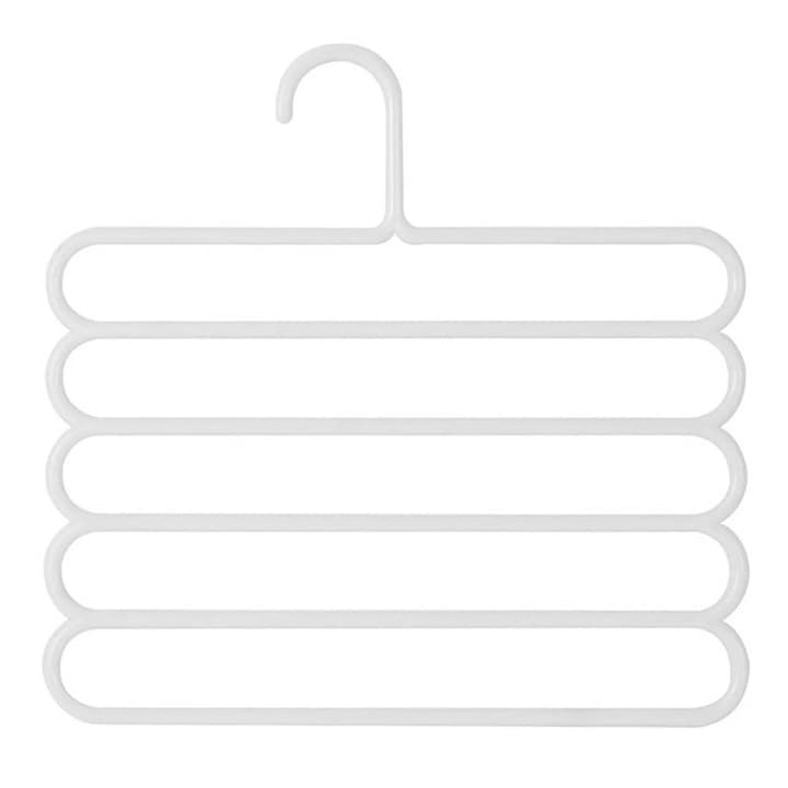 Umeras multiplu, RABY, 5 spatii pentru pantaloni, esarfe, cravate, alb