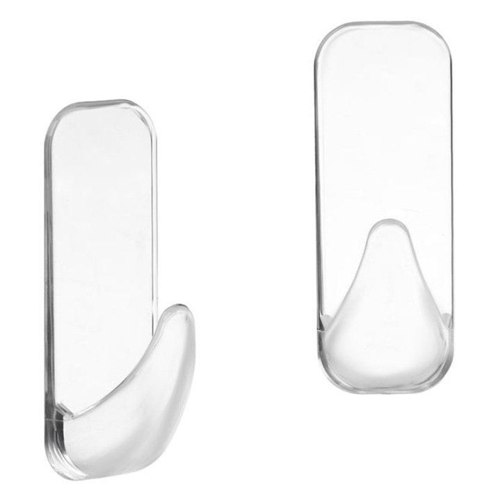 Set 2 Carlige Autoadezive Transparente, max 1.5kg, 3x8cm