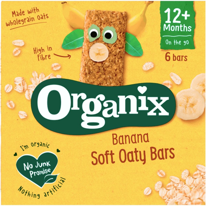 Барчета Bio Organix пълнозърнест овес с банан, 6 x 23 гр, От 12 месеца