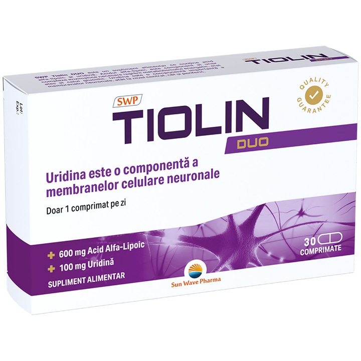 Tiolin Duo, Sun Wave Pharma, Suport pentru sistemul nervos periferic, 30 de comprimate