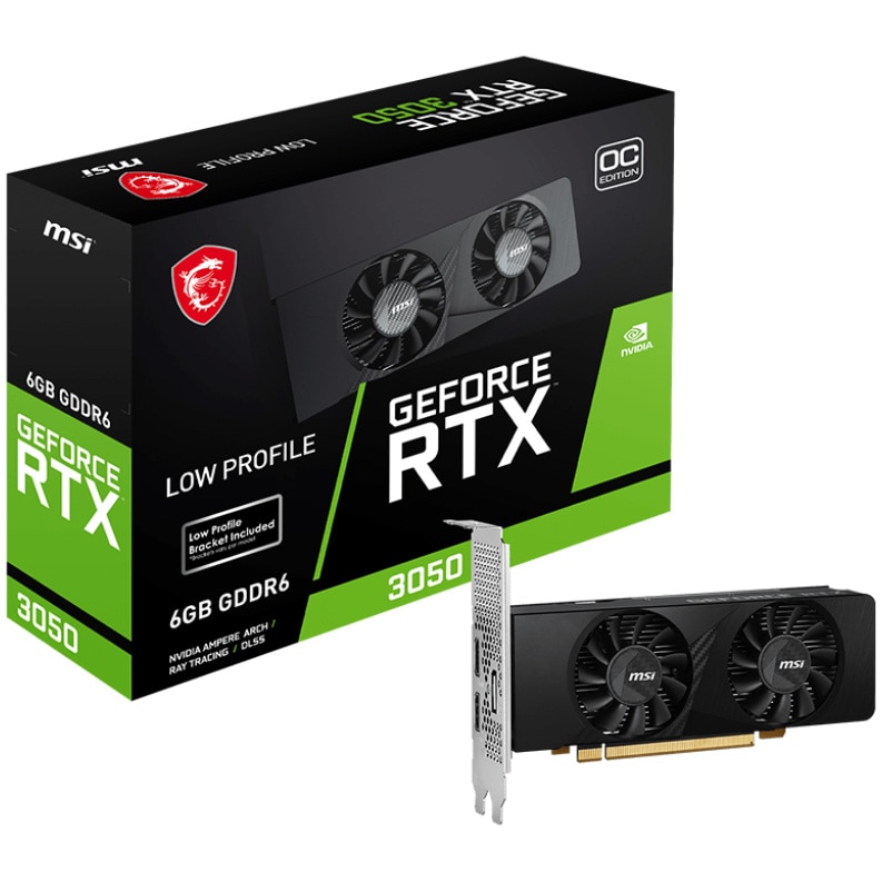 Placa video MSI GeForce RTX 3050 LP 6G OC, 6GB GDDR6, Low profile
