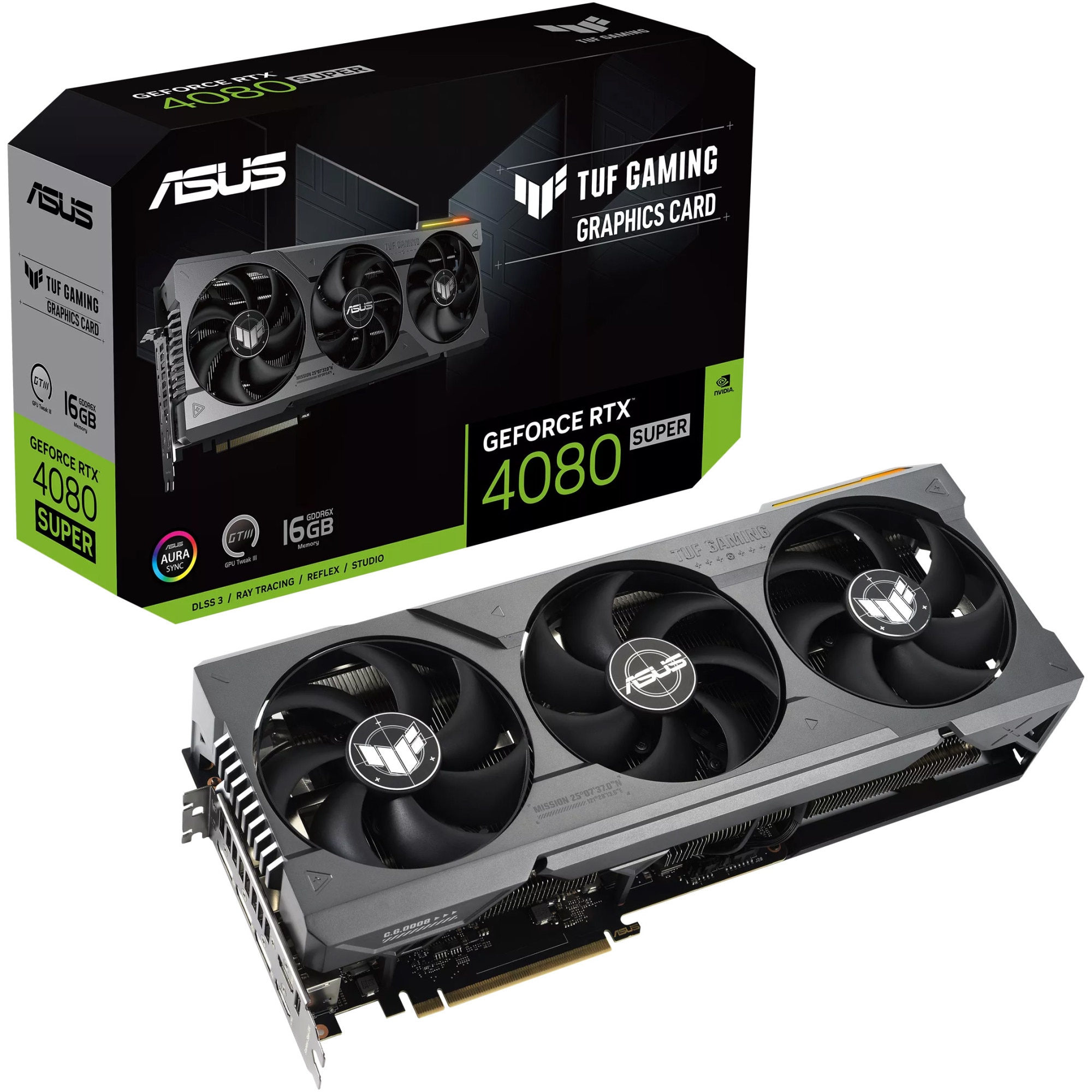 Видеокарта ASUS GeForce RTX™ 4080 SUPER TUF GAMING, 16GB GDDR6X, 256 ...