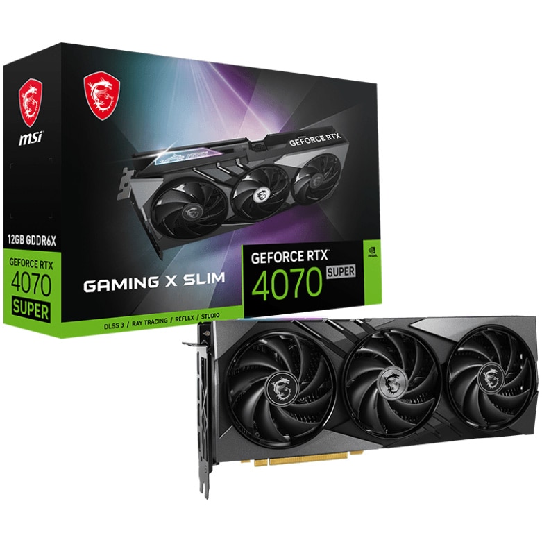 Placa video MSI GeForce RTX™ 4070 SUPER GAMING X SLIM, 12GB GDDR6X, 192-bit