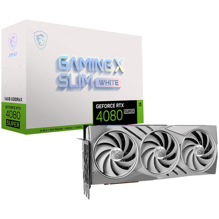 Видео карта MSI GeForce RTX™ 4080 SUPER GAMING X SLIM WHITE, 16GB GDDR6X, 256-bit