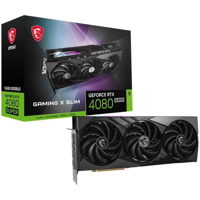 Placa video MSI GeForce RTX™ 4080 SUPER GAMING X SLIM, 16GB GDDR6X, 256-bit
