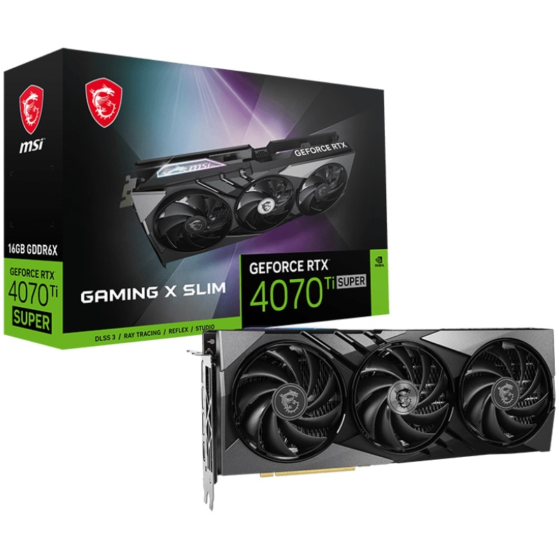 Placa video MSI GeForce RTX™ 4070 Ti SUPER GAMING X SLIM, 16GB GDDR6X, 256-bit