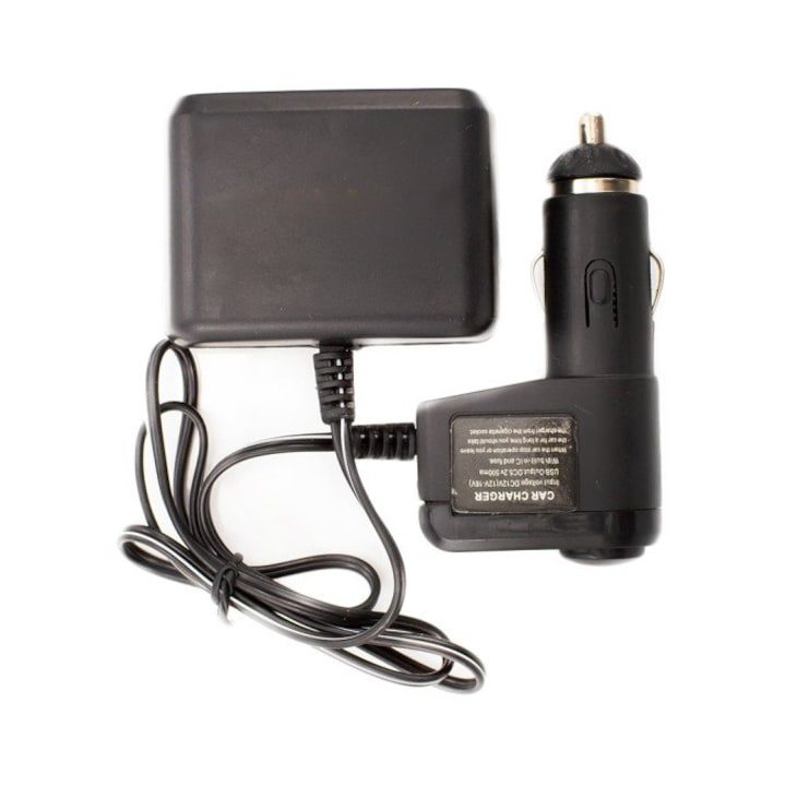 Priza dubla pentru incarcare auto, 70W, 1000mAh, conectare la bricheta, Negru