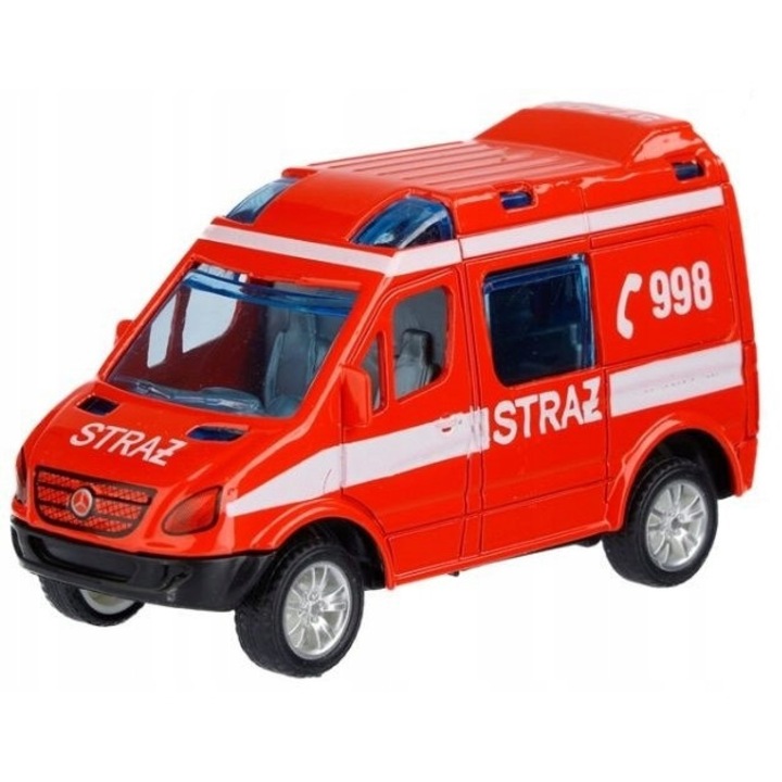 Tűzoltó mentőautó, Daffi, Fém, Piros, 3+