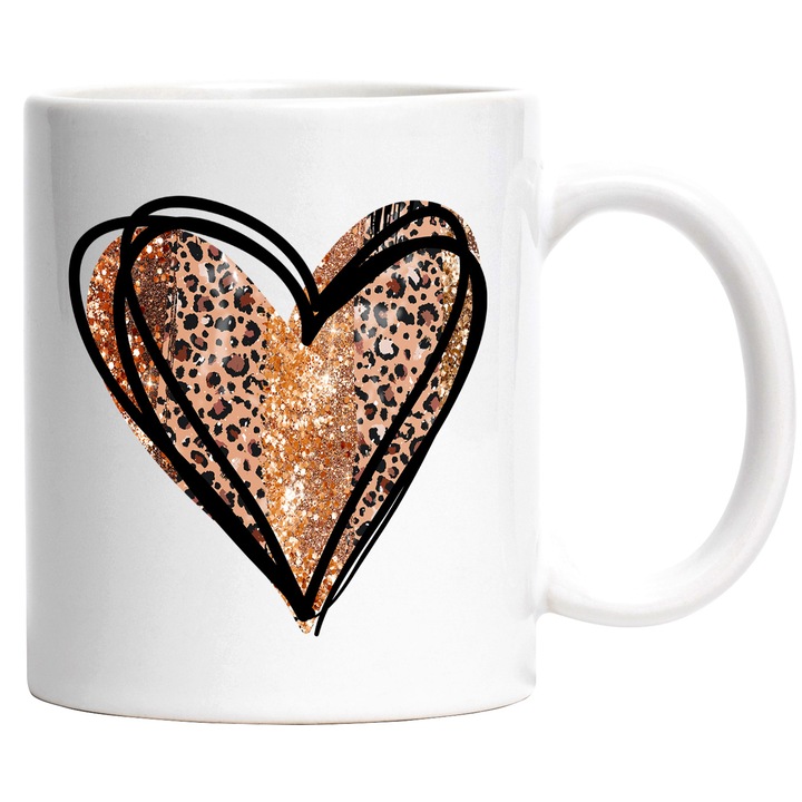 Чаша със сърце, Свети Валентин, илюстрация, като злато, козина, любов, двойка, признателност, обич с бяла дръжка