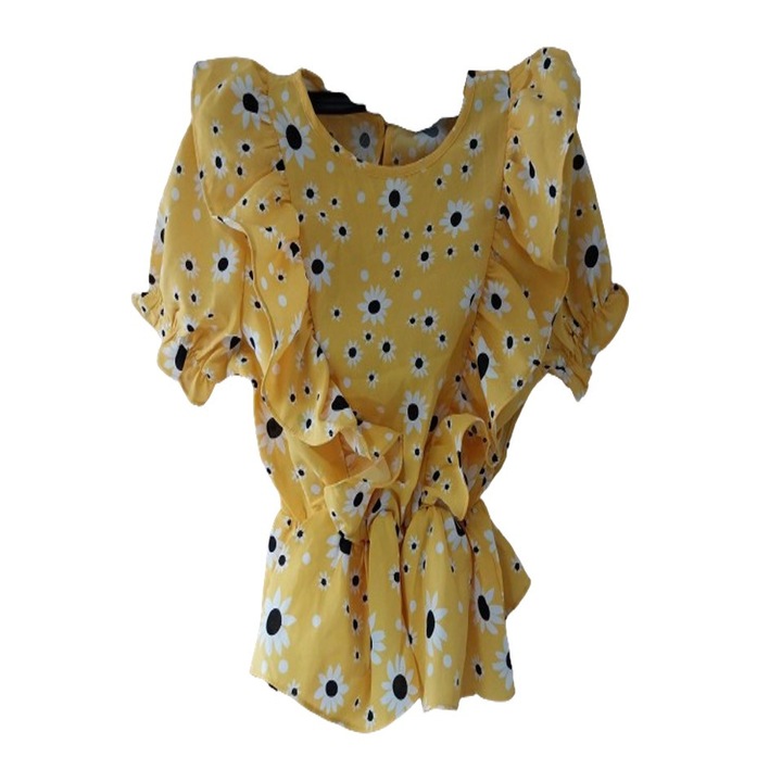 Fiona & Go lany polo, sarga mintás, polieszter, Sárga